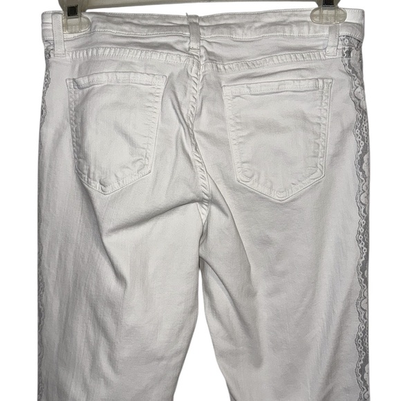 🌹 BOSTON PROPER WHITE/GRAY EMBELLISHED LACE JEANS - Picture 6 of 8